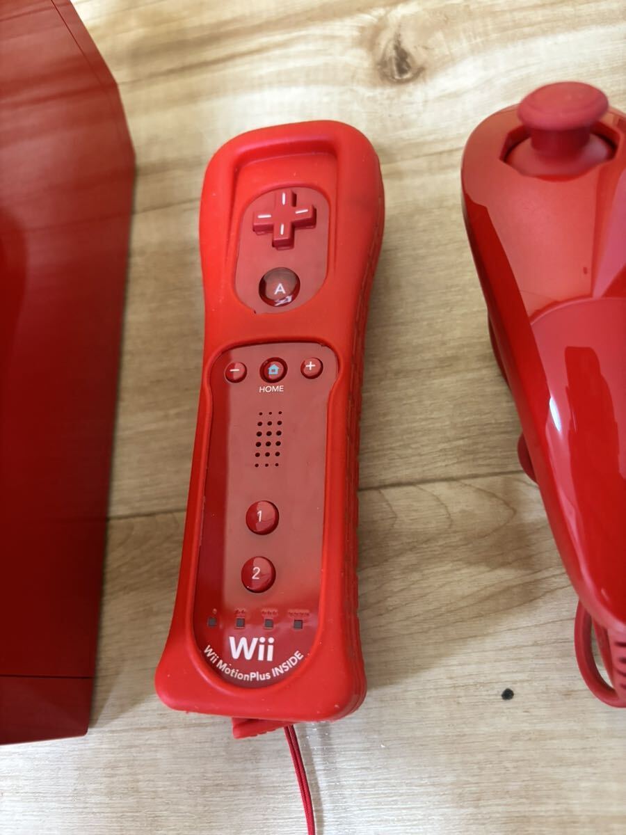 通電確認済み　NINTENDO 任天堂　Wii本体 赤　レッド　RVL-001/コントローラー、アダプター、取説など画像の物全て　※ソフト認識OK_画像5