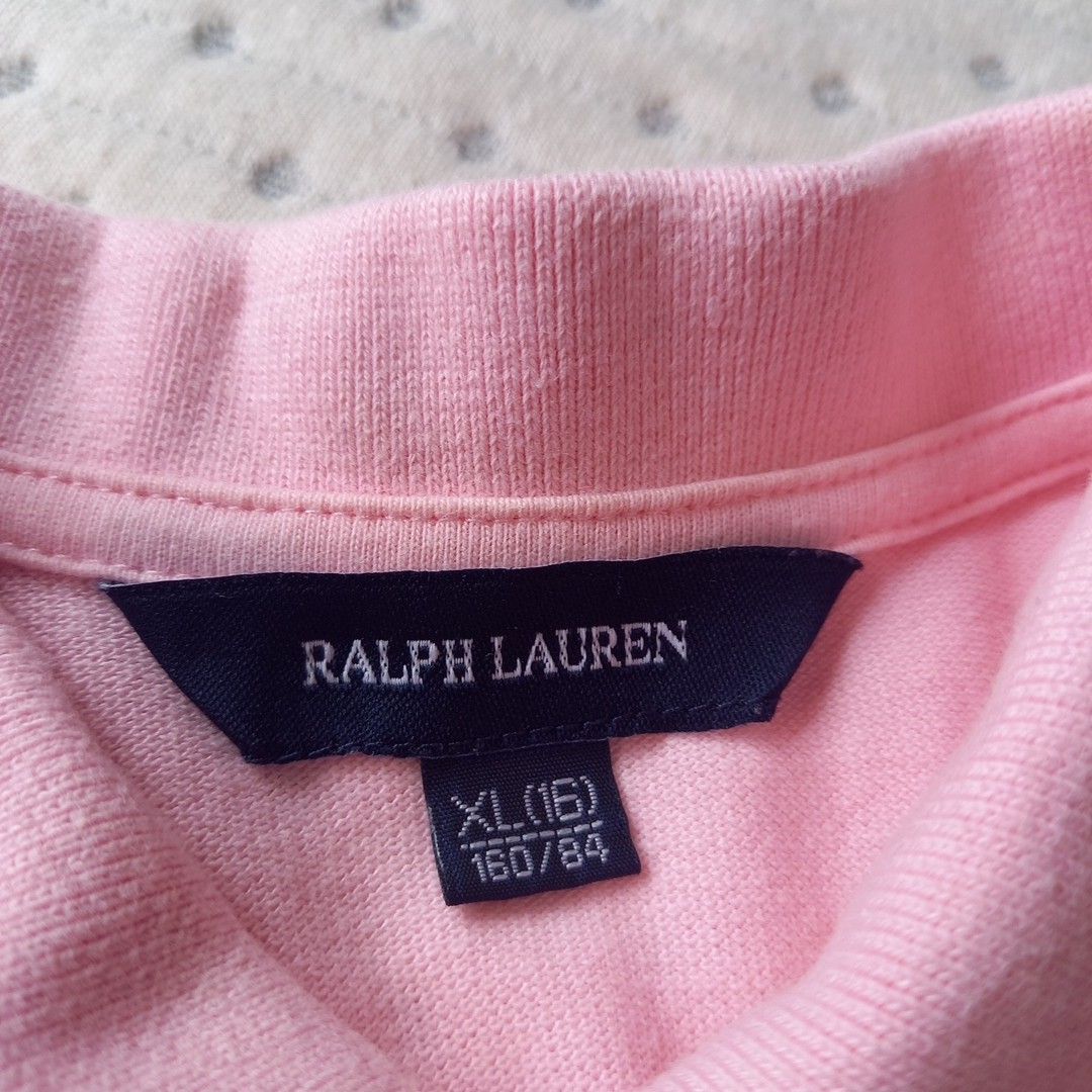 RALPH LAUREN ラルフローレン ピンク ノースリーブ コットン ロングワンピース キッズ 160サイズ