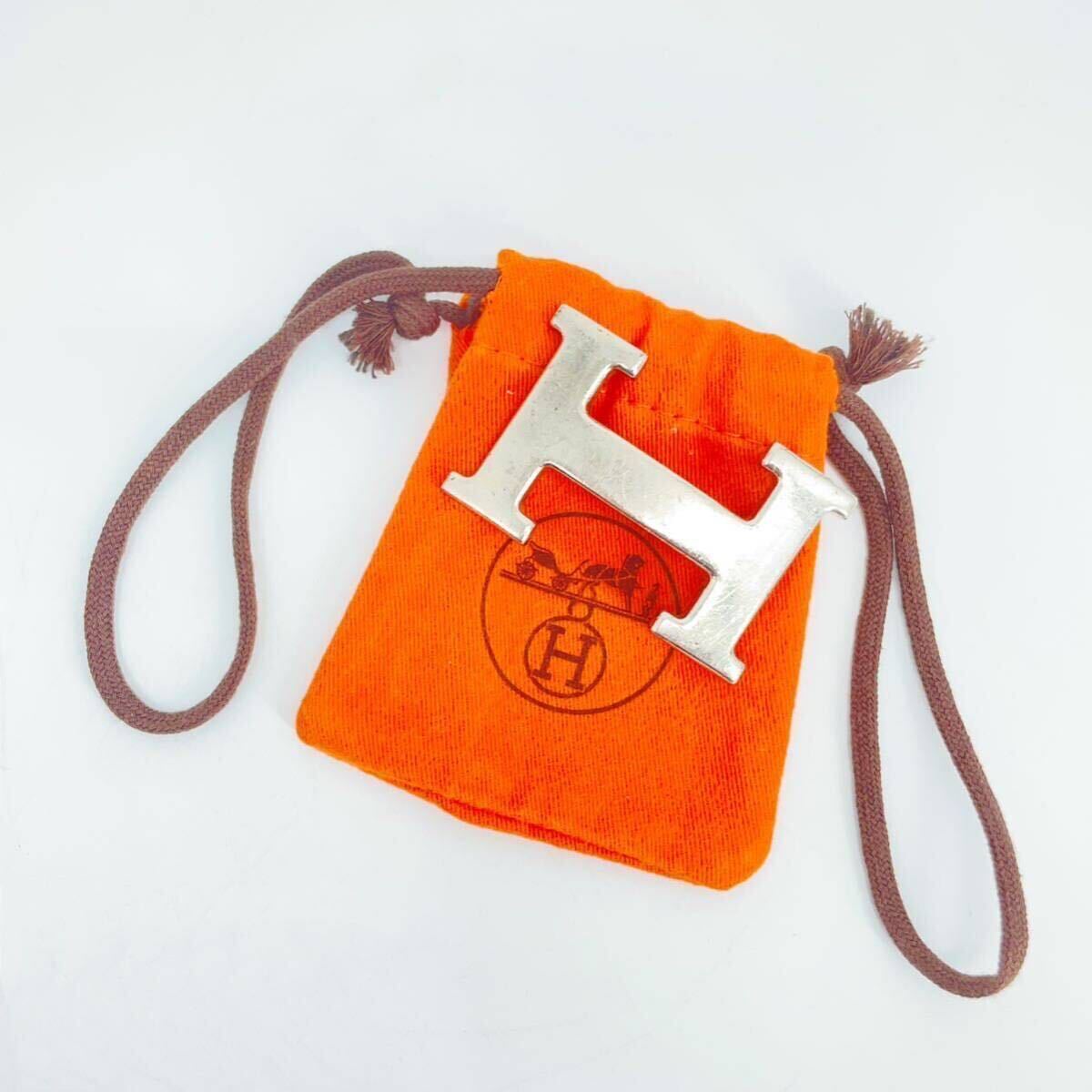 HERMES エルメス Hバックル シルバー 保存袋付き_画像1