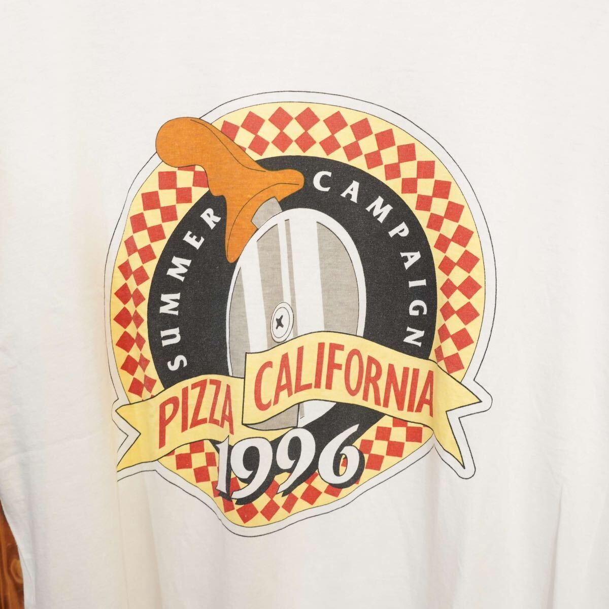 90s pizza California Tシャツ L位 1996 袖裾シングル_画像2