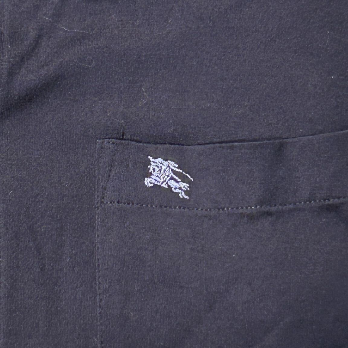 美品 BURBERRY BLACK LABEL バーバリー ブラックレーベル 刺繍ロゴ ワンポイント ノバチェック ブラック 黒 リヨセル コットン 38_画像5