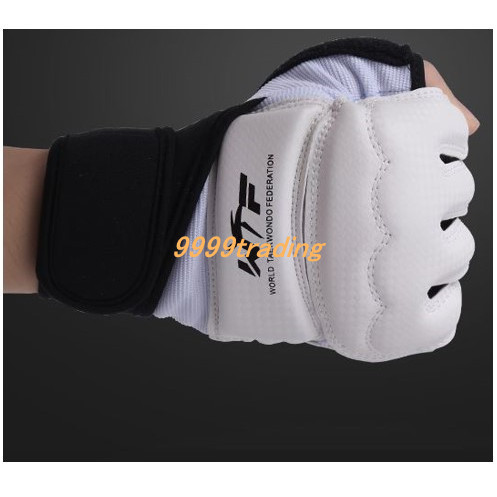  open finger glove white XL size left right both hand set te navy blue do-.. kickboxing karate full Contact mixed martial arts practice 