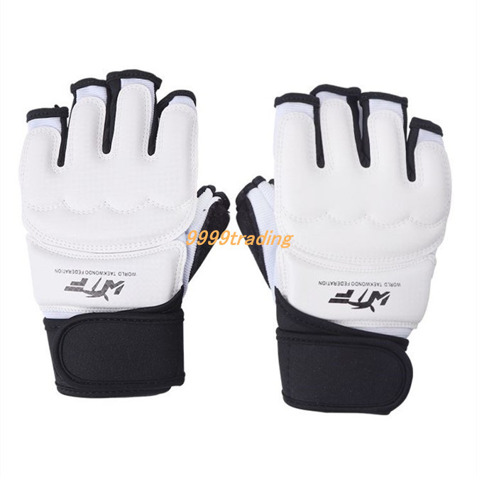  open finger glove white XL size left right both hand set te navy blue do-.. kickboxing karate full Contact mixed martial arts practice 