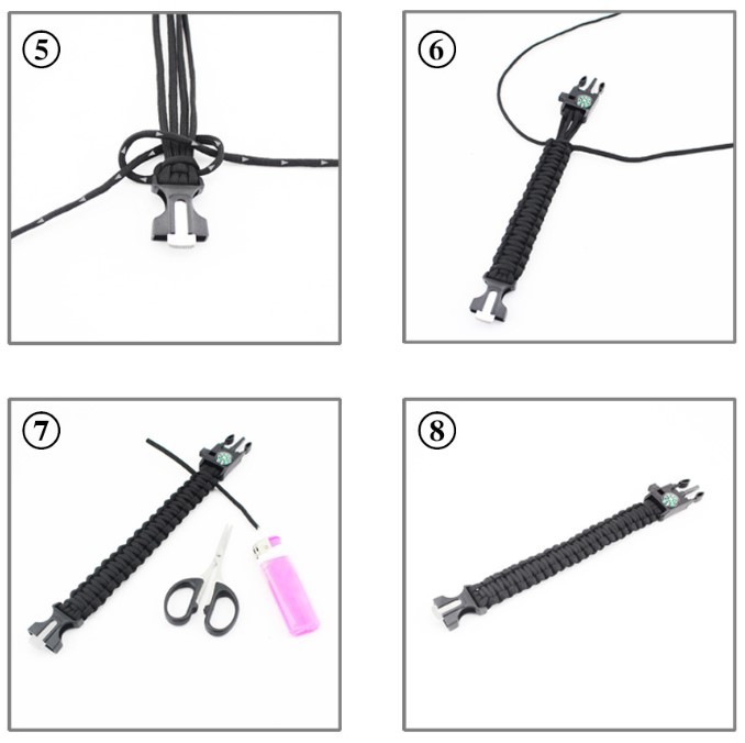 サバイバルブレスレット ブラック 登山 ファイヤースターター コンパス パラコード アウトドア 安心 安全 遭難 災害 即納_画像6