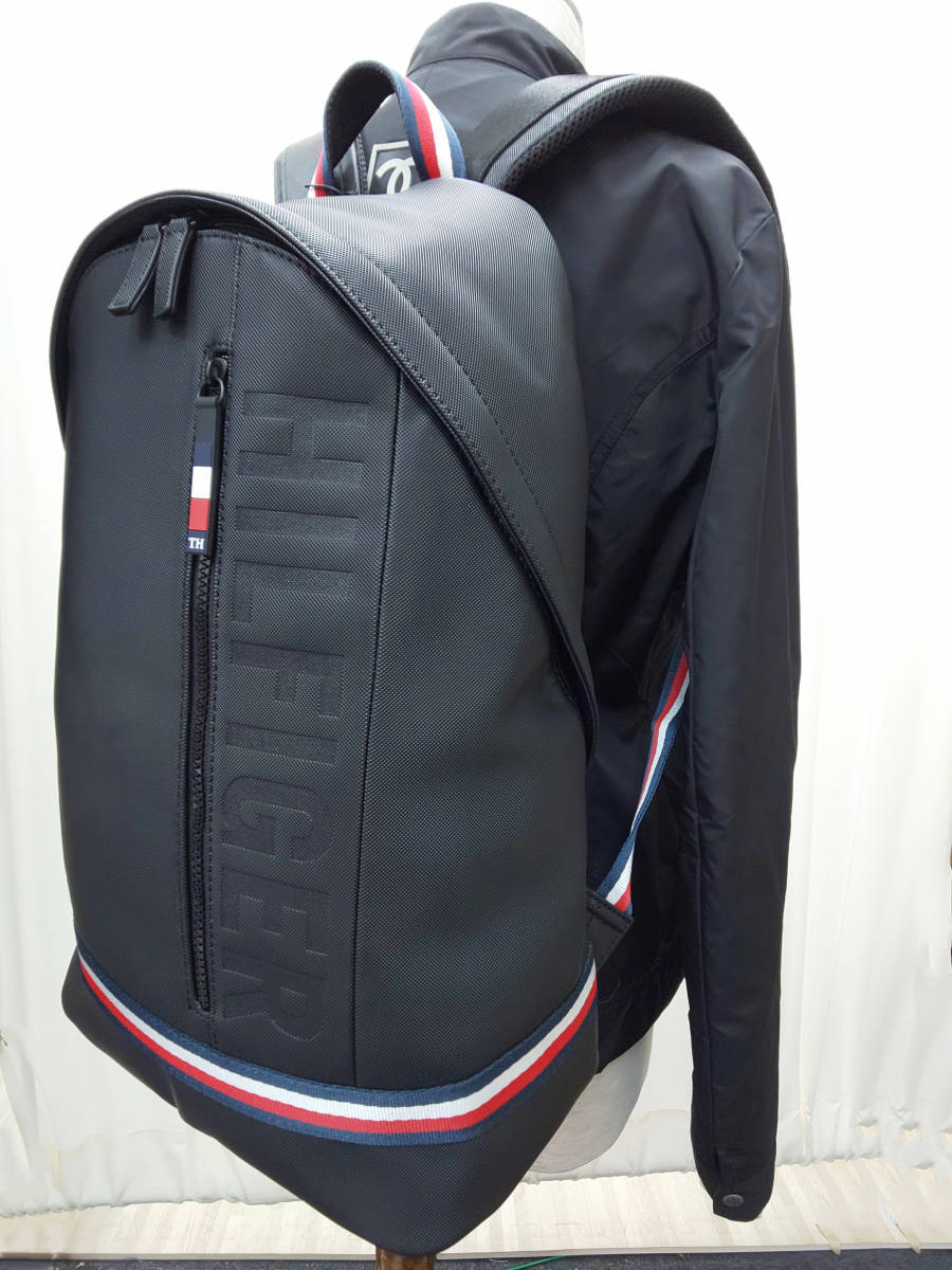  Tommy Hilfiger PU leather waterproof backpack rucksack navy unused 