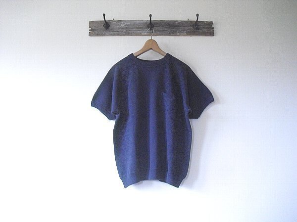 Lot.4085　S/S Raglan Sweat with Pocket（WAREHOUSE）ウエアハウス　無地　navy　茄子紺　ポケット付　半袖スウェット　＠在庫（L） 新品_画像1