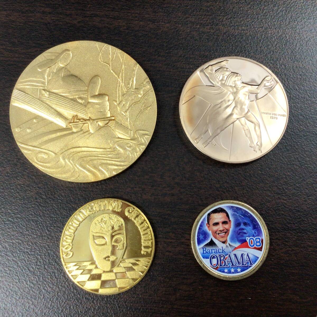 記念メダル 古銭 8枚セット 卓球大阪市市長杯 国連平和メダル 創価学会 民音 夢工場 ヤ104の画像4