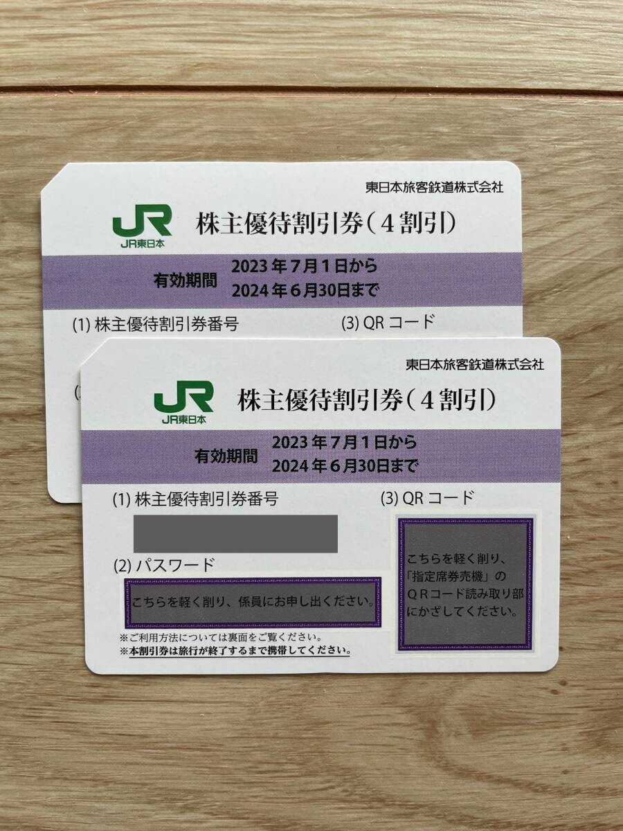 送料無料JR東日本株主優待券2枚セット　2024年6月30日まで有効 番号通知可能です_画像1