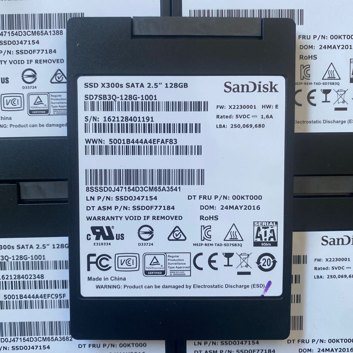 10枚セット　SanDisk X600 x300s x300 x400 SATA SSD 128GB 2.5インチ 動作確認済み JX_画像2