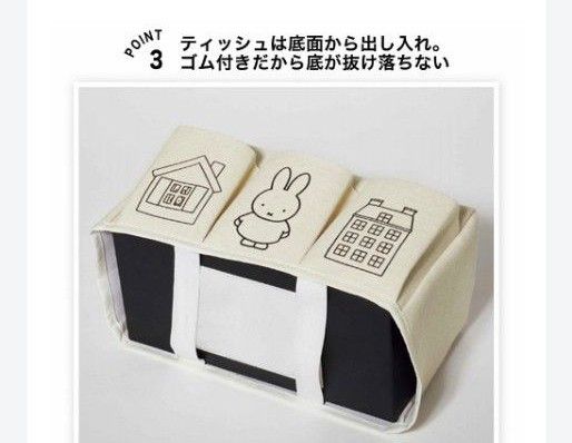 GLOW6月号付録　miffy　3ポケットティッシュBOXカバー