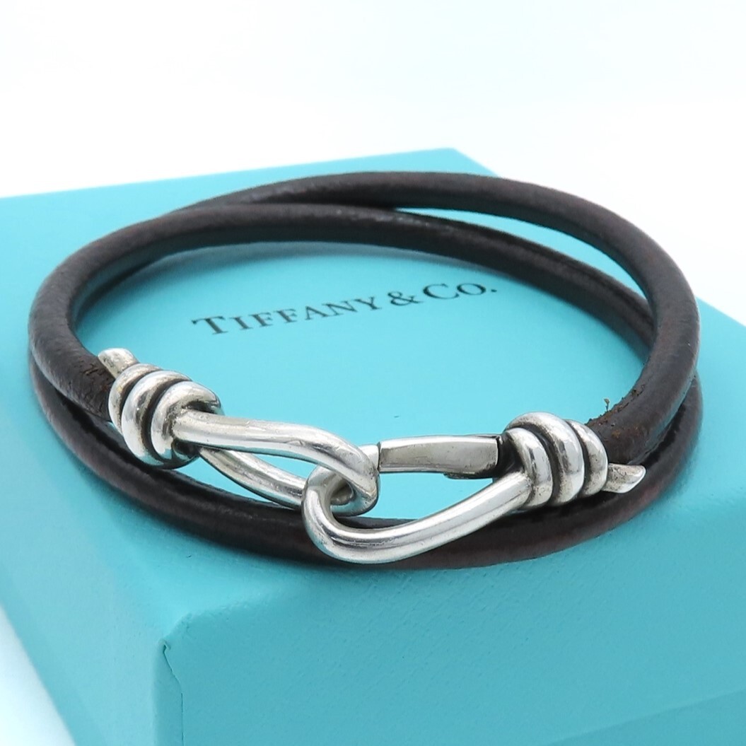 極希少 Tiffany&Co ティファニー ノット ダブル ブレイド レザー 極希少 Tiffany&Co ティファニー ノット ダブル ブレイド レザー