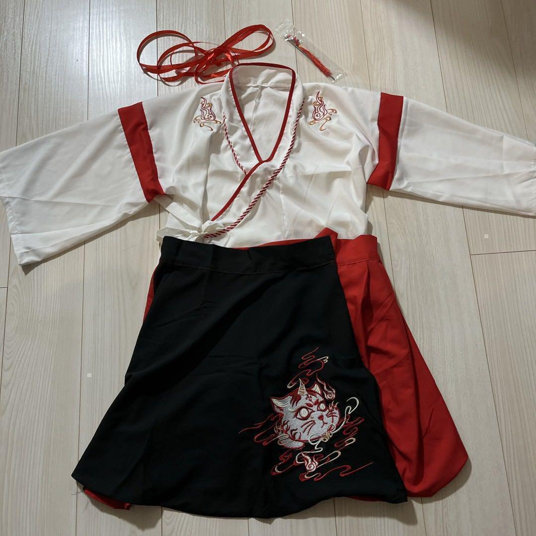 新品　匿名配送　【M】コスプレ　巫女 浴衣 かわいい メイド服 コスチューム　和装 和風　撮影　神社　白　ホワイト　アニメ　_画像10