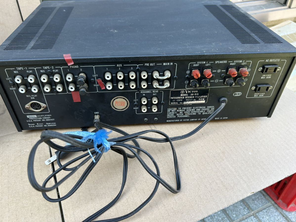 Victor ビクター ステレオアンプ Integranted Stereo Amplifier JA-S5 プリメインアンプ 通電確認済み_画像3