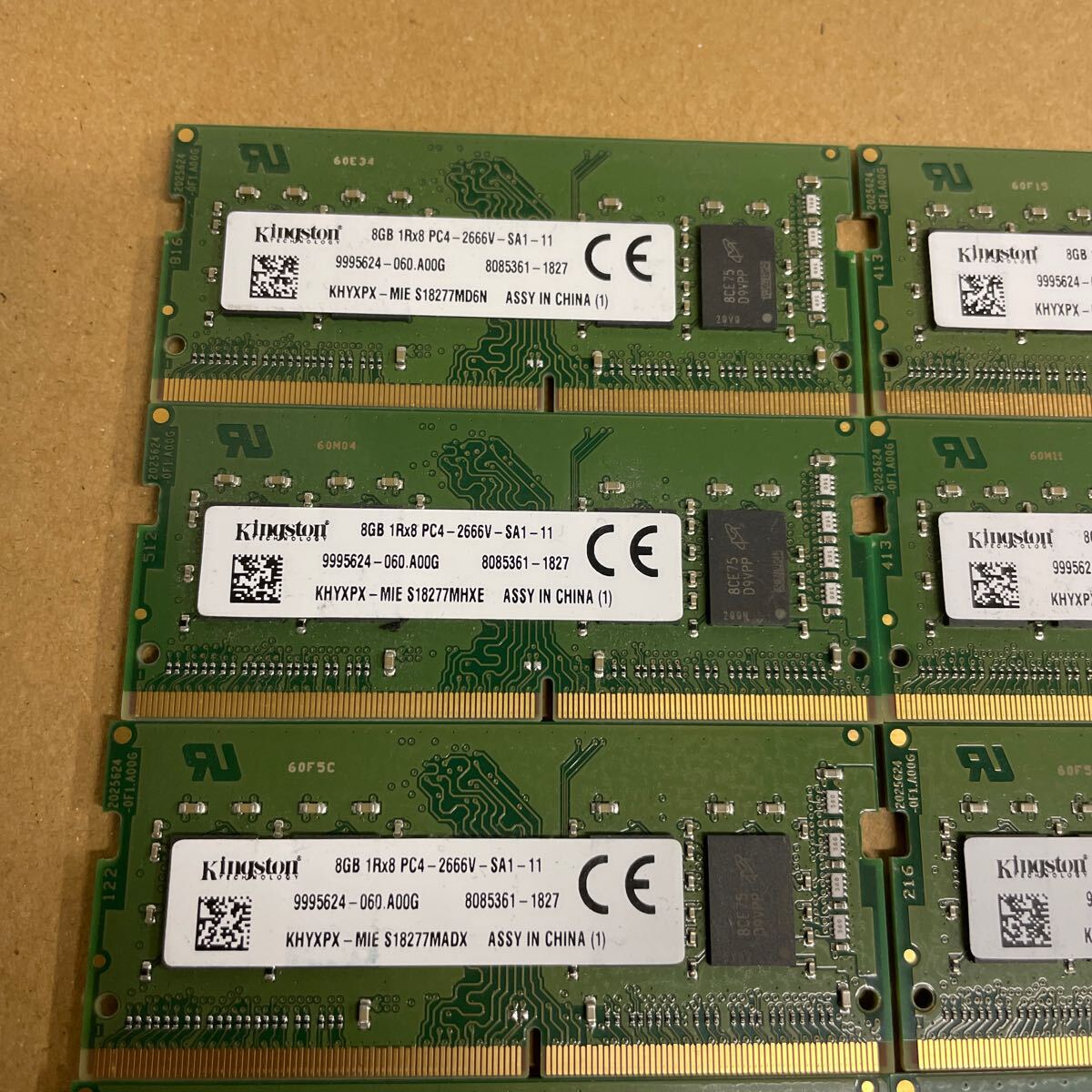 オ19 Kingston ノートPC メモリ 8GB 1Rx8 PC4-2666V 11枚の画像2