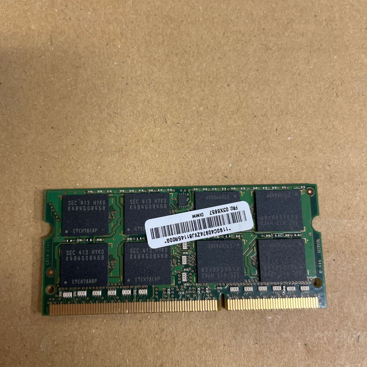 オ26 SAMSUNG ノートPCメモリ 8GB 2Rx8 PC3L-12800S 1枚 の画像2