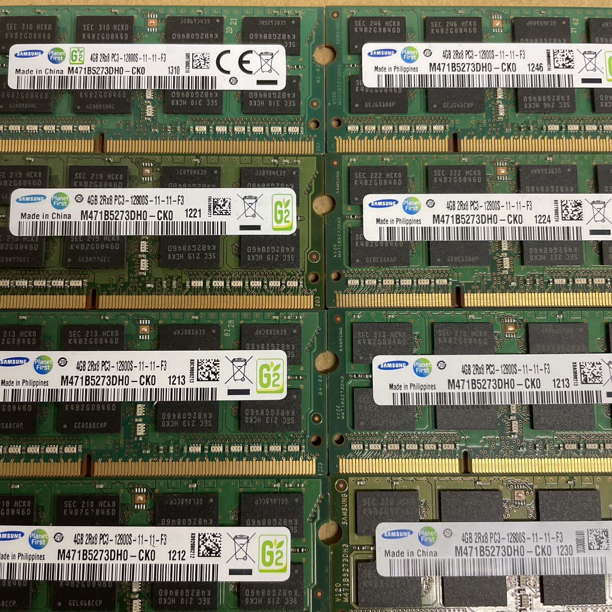 オ36 SAMSUNG ノートPCメモリ 4GB 2Rx8 PC3-12800S 15枚の画像2