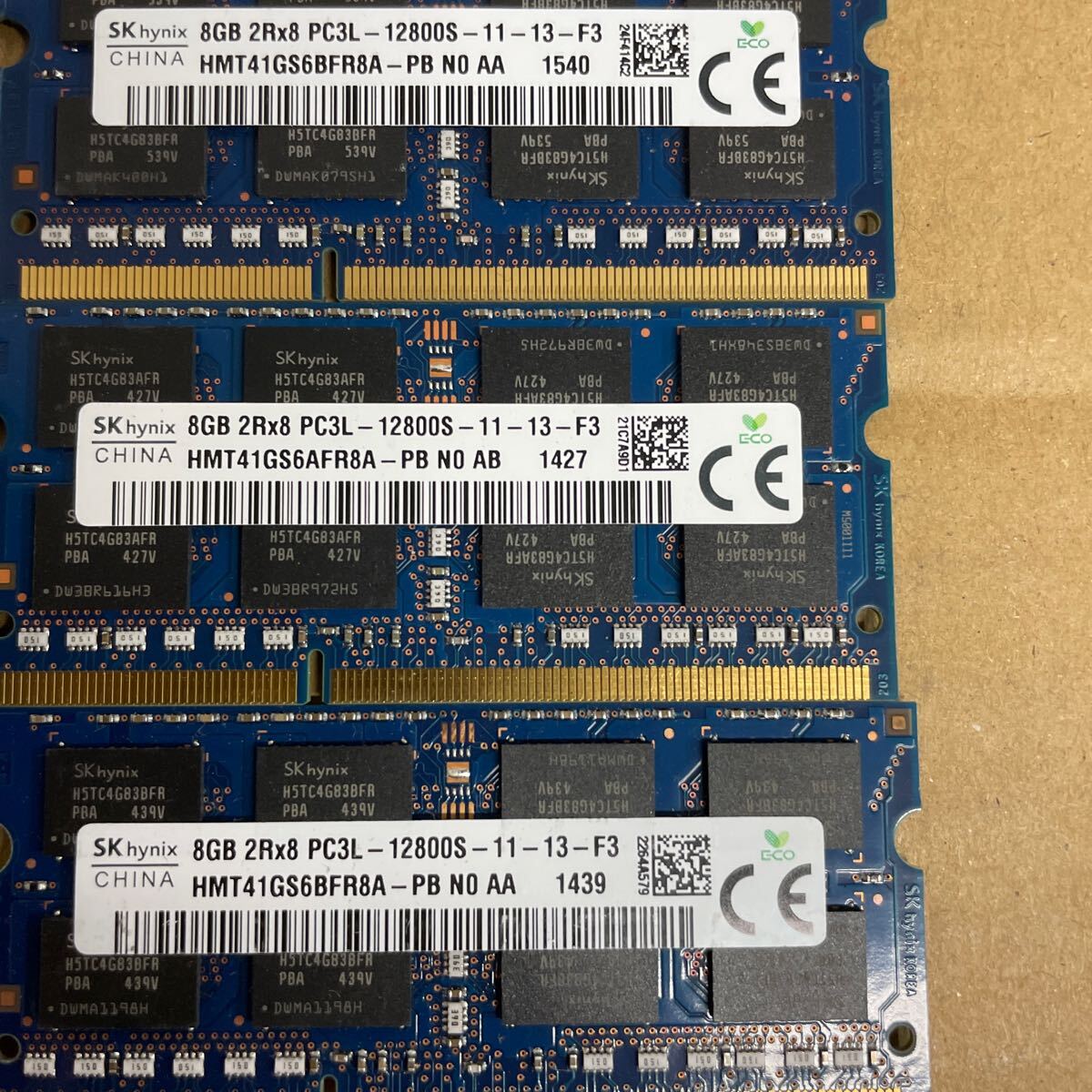 オ42 SKhynix ノートPCメモリ 8GB 2Rx8 PC3L-12800S 10枚の画像5
