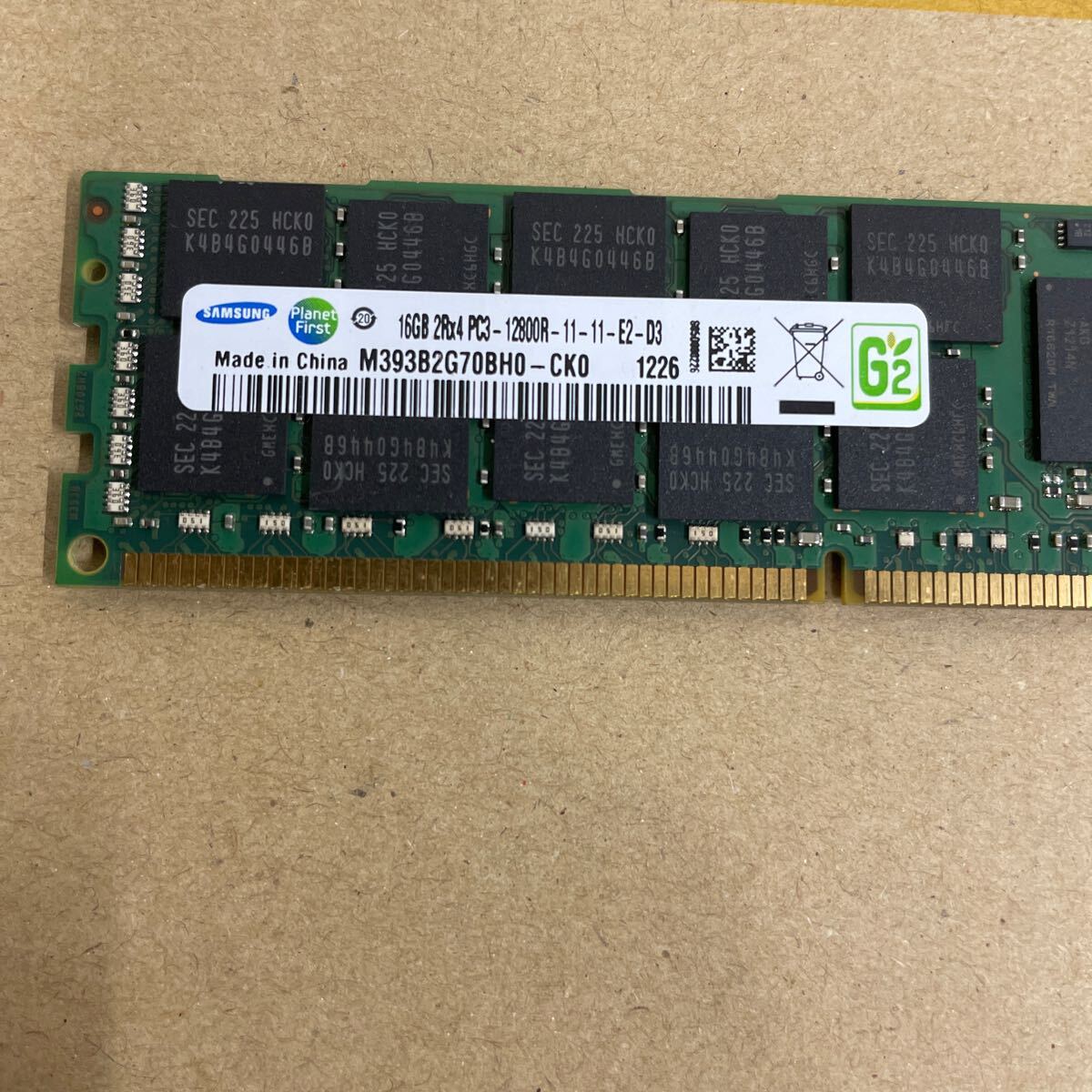 イ82 サーバー用メモリ 16GB 2R×4 PC3-12800R _画像2