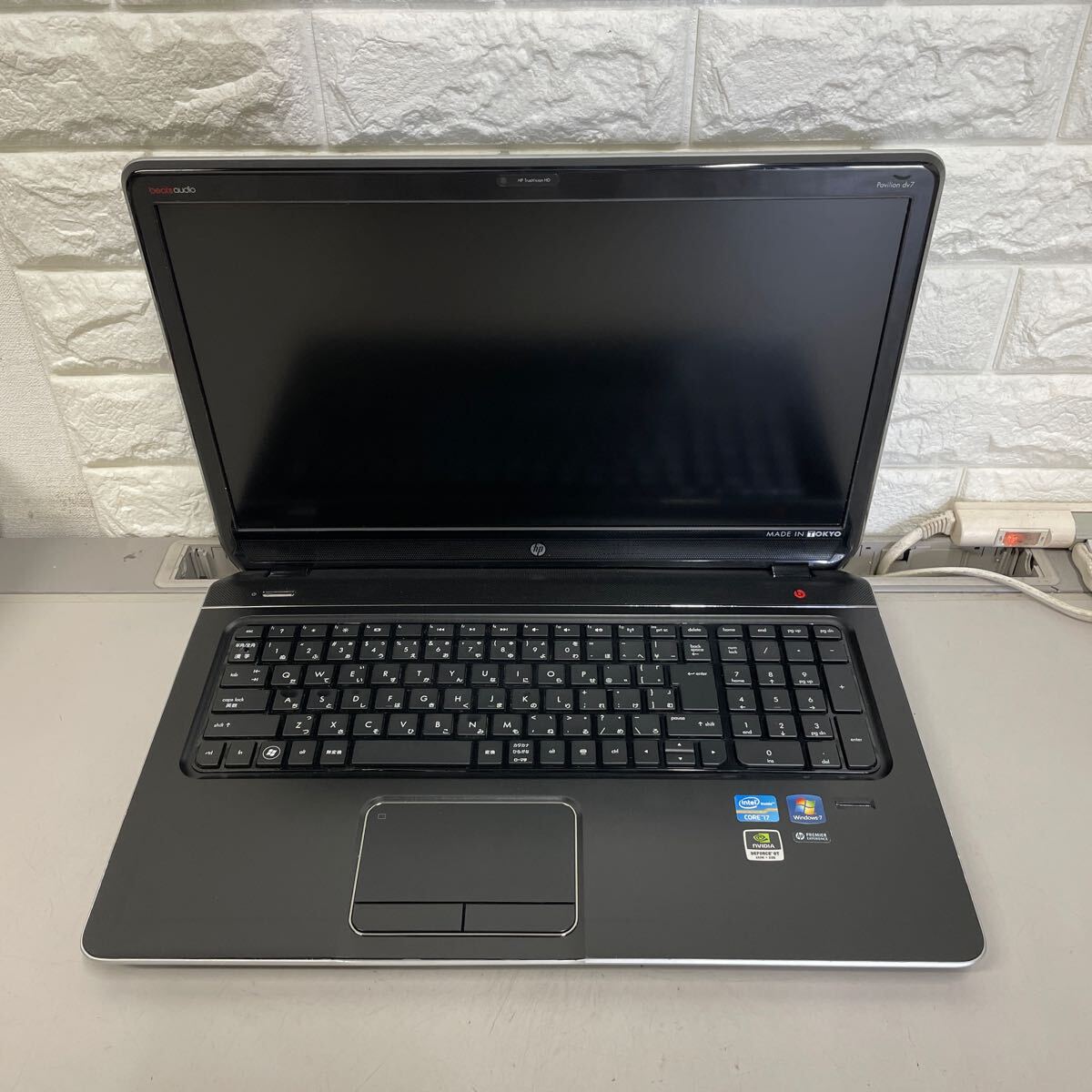 ★カ33 HP Pavilion dv7 Core i7第3世代　メモリ4GB ジャンク_画像1