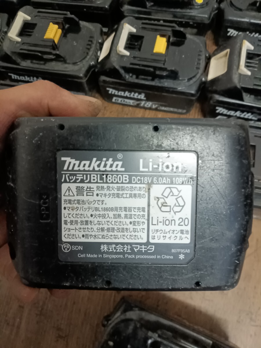 C17 makita マキタ 18V 6.0Ah BL1860B 　まとめ　リチウムイオンバッテリー Li-ion 電動工具　ジャンク_画像7