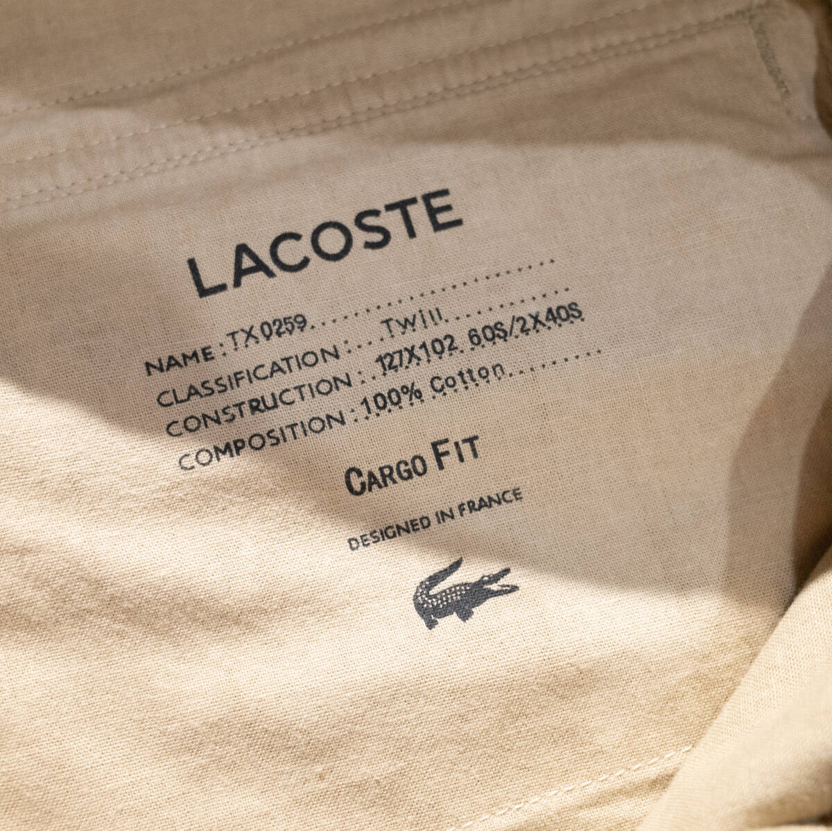 40（L位） / LACOSTE ラコステ カーゴパンツ ハーフパンツ ショーツ カーゴフィット コットンツイル ベージュ メンズ