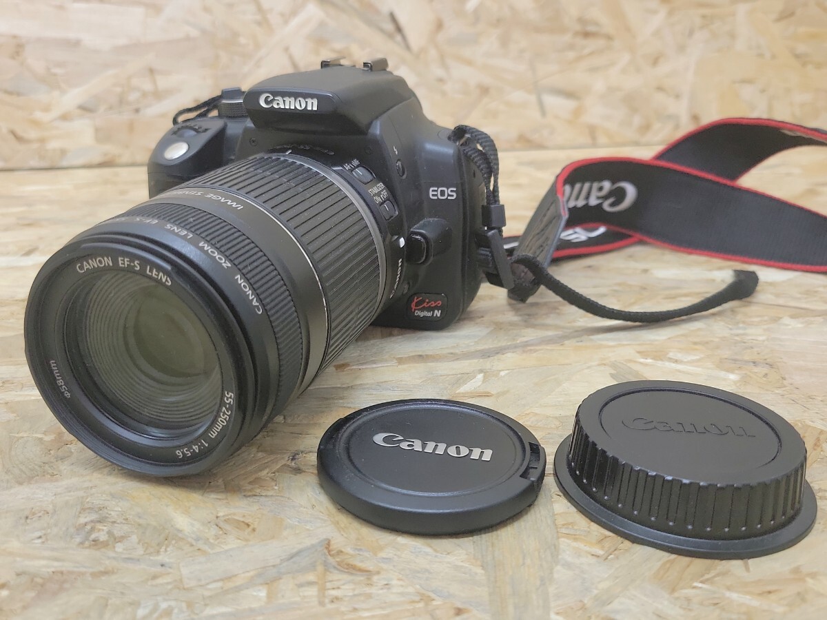 Y Canon EOS KISS DS126071 カメラボディ レンズ 3点まとめて ZOOM LENS EF-S 18-55mm 1:3.5-5.6 ll USM EF-S 55-250mm 1:4-5.6 IS の画像10