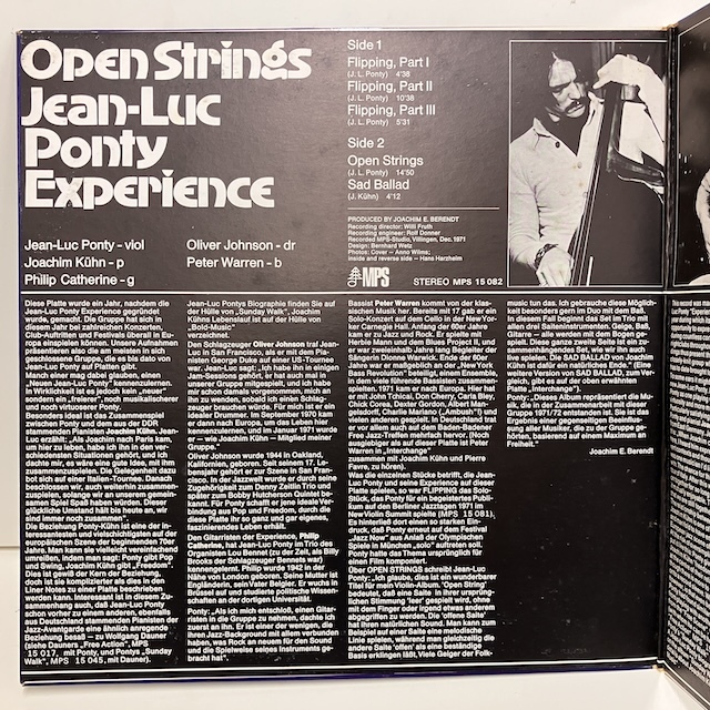●即決LP Jean Luc Ponty / Open Strings 15082 ej4748 仏オリジナル _画像4