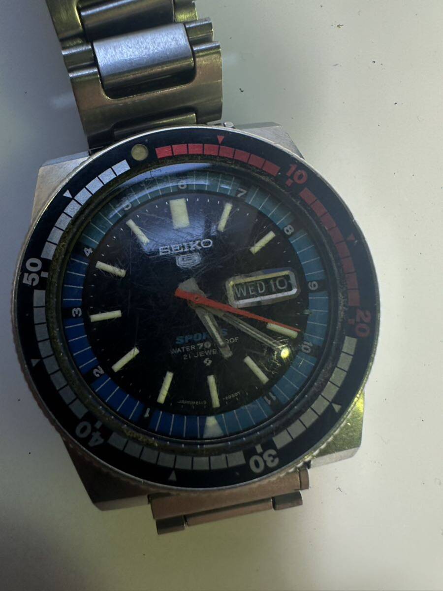 デッドストック セイコー 5 スポーツ SEIKO 5 SPORTS 自動巻 6119-6050 アンティーク時計_画像1