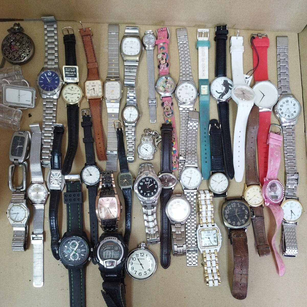 1 иен старт наручные часы совместно SEIKO CITIZEN CASIO и т.п. мужской женский много 200шт.@ и больше Junk ②