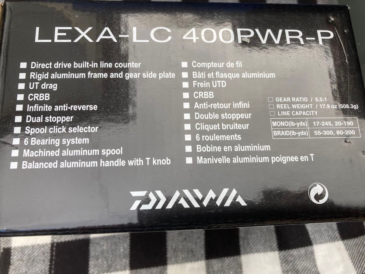 USダイワ ベイト リール 両軸 LEXA-LC400PWR-P レクサ 未使用　