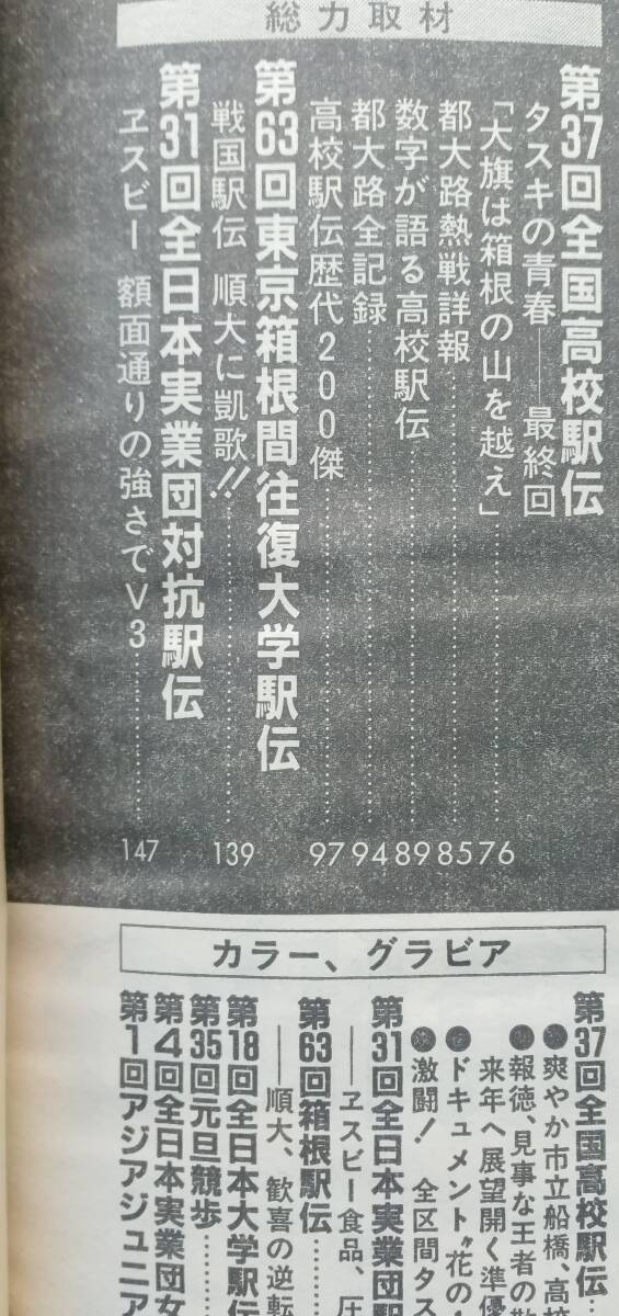 陸上競技マガジン1987年2月号 全国高校駅伝(市立船橋)/ 箱根駅伝(順大)/全日本実業団駅伝(ヱスビー食品)_画像2