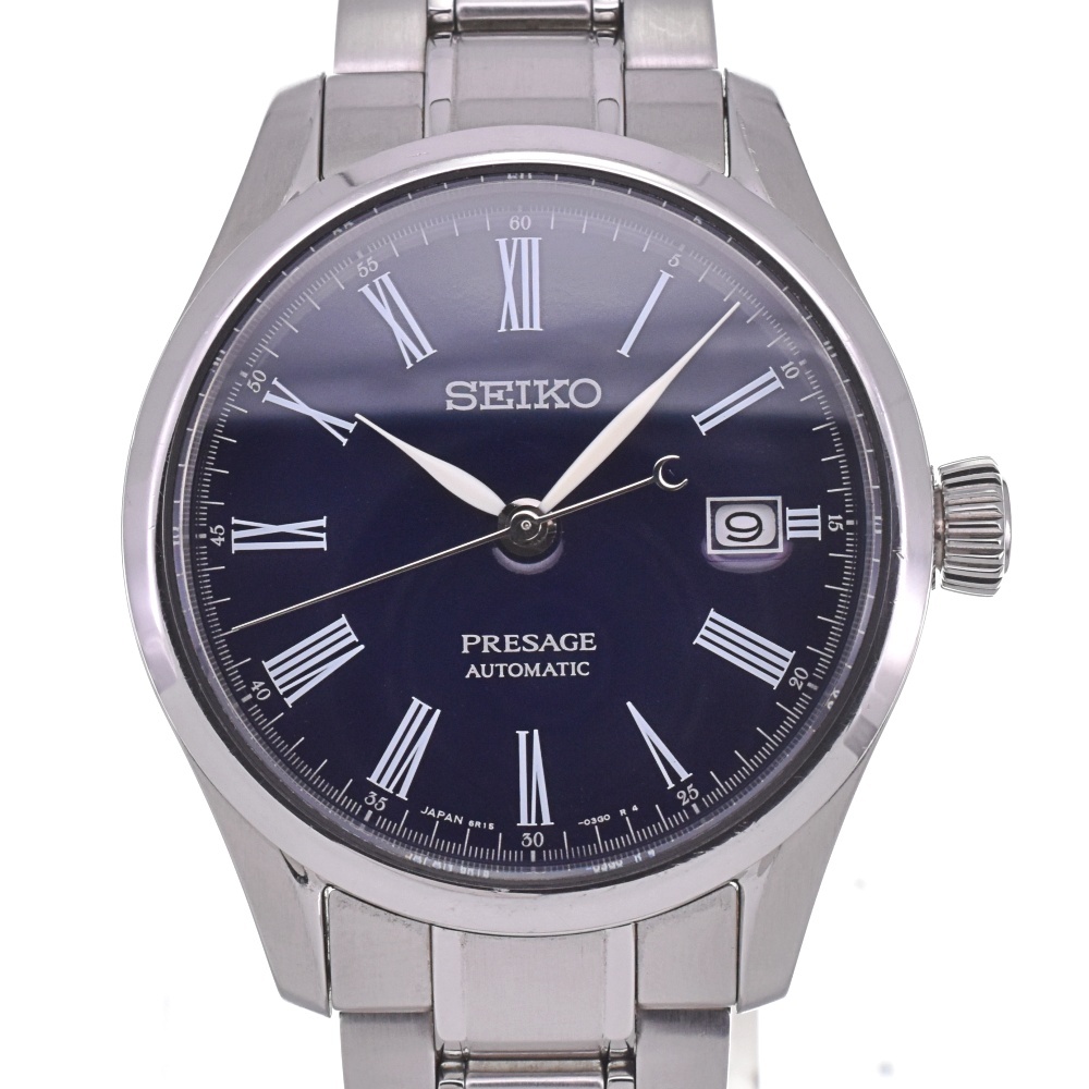 セイコー SEIKO SARX053 プレサージュ 琺瑯ダイヤル デイト 自動巻き メンズ 良品 箱・保証書付き H#130992_画像1