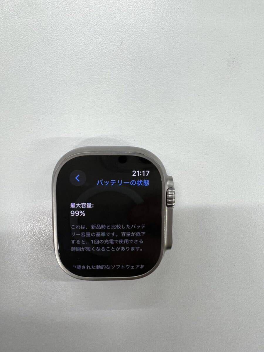 超美品 Apple Watch Ultra 49mm Titanium GPS+Cellular Black/Gray Trail Loop バッテリー99%の画像4