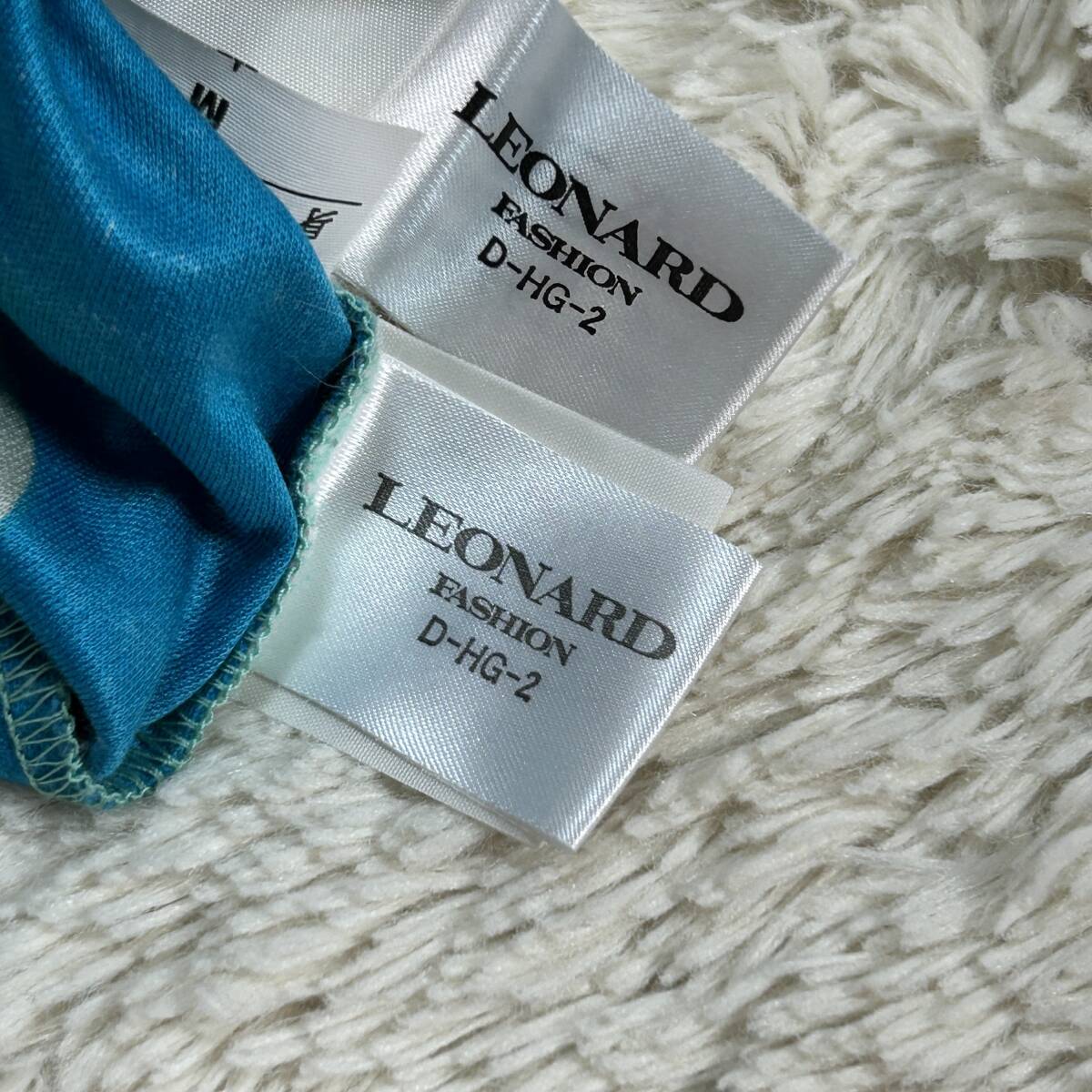 レオナール LEONARD 総柄 半袖カットソー スカート セットアップ Mサイズ コットン 伸縮性ありの画像7