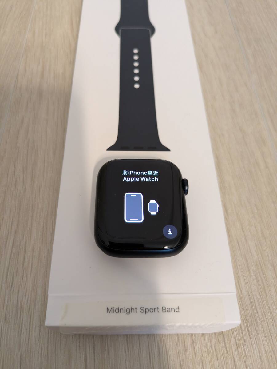 【美品 本体保護ケース付き】Apple Watch Series 7 GPSモデル 45mm ミッドナイトアルミニウムケースとミッドナイトスポーツバンド MKN53J/A_画像1