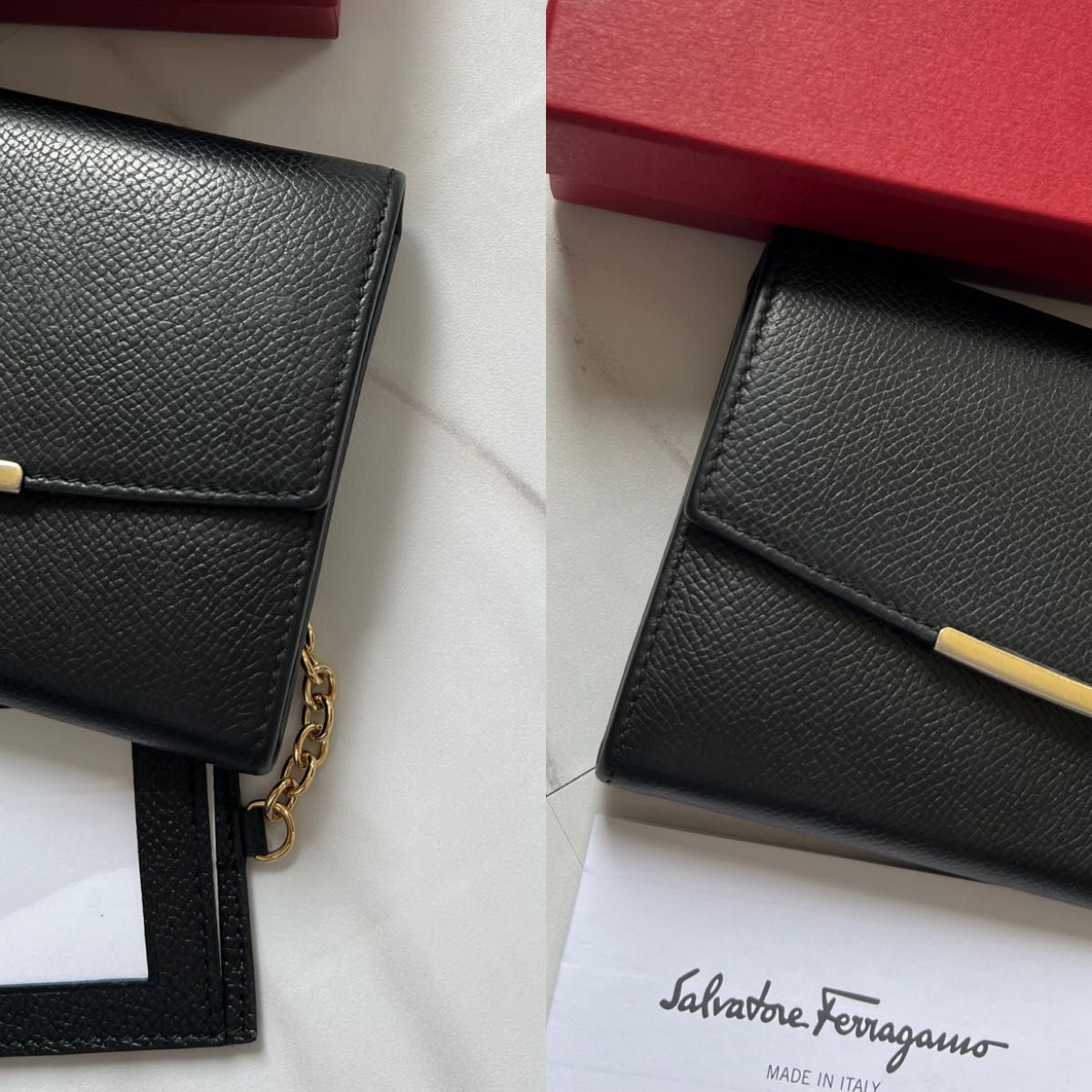 410 美品 Ferragamo サルヴァトーレフェラガモ 2つ折り 長財布