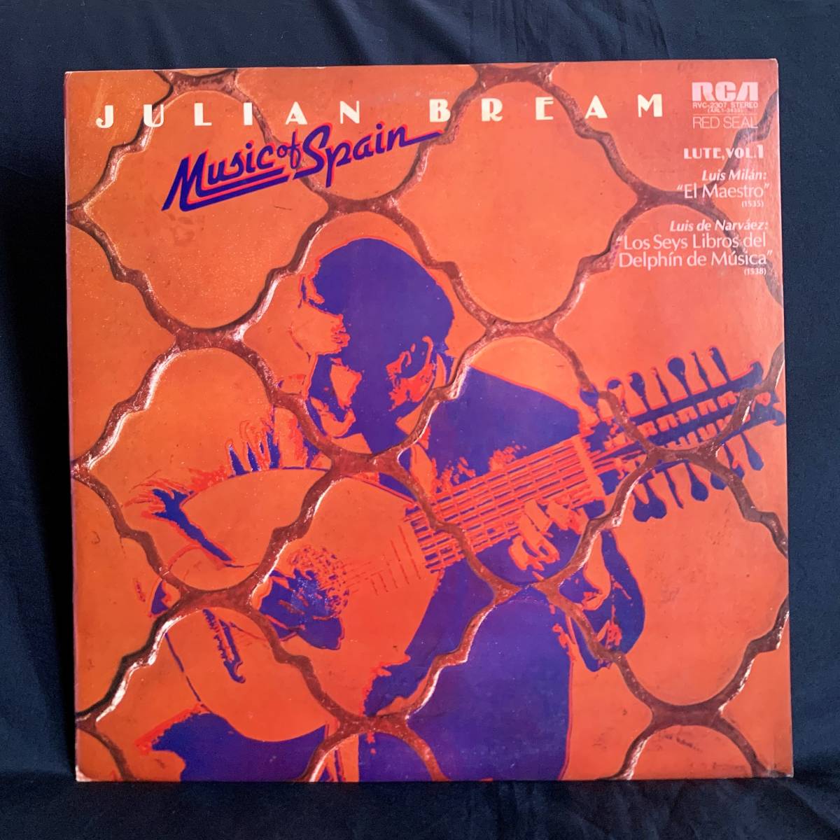 見本盤 sample 白レーベル LP ジュリアン・ブリーム Julian Bream ／ 黄金時代のスペイン曲集 Music of Spain RVC-2307_画像1