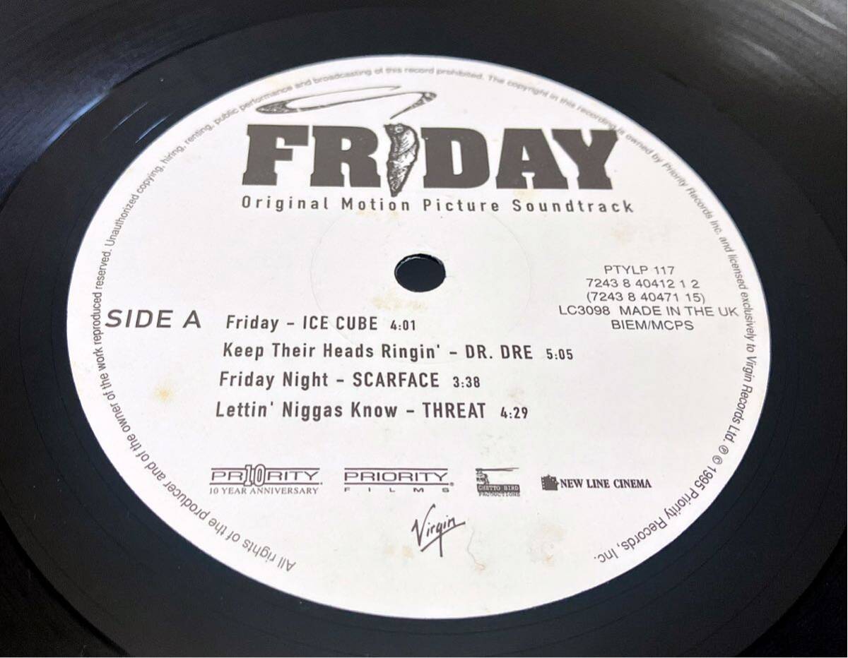 AE05405▲貴重 映画 FRIDAY サウンドトラック 2LPレコード フライデー/ICE CUBE/DR.DRE/SCARFACE/CYPRESS HILL/MACK 10_画像4