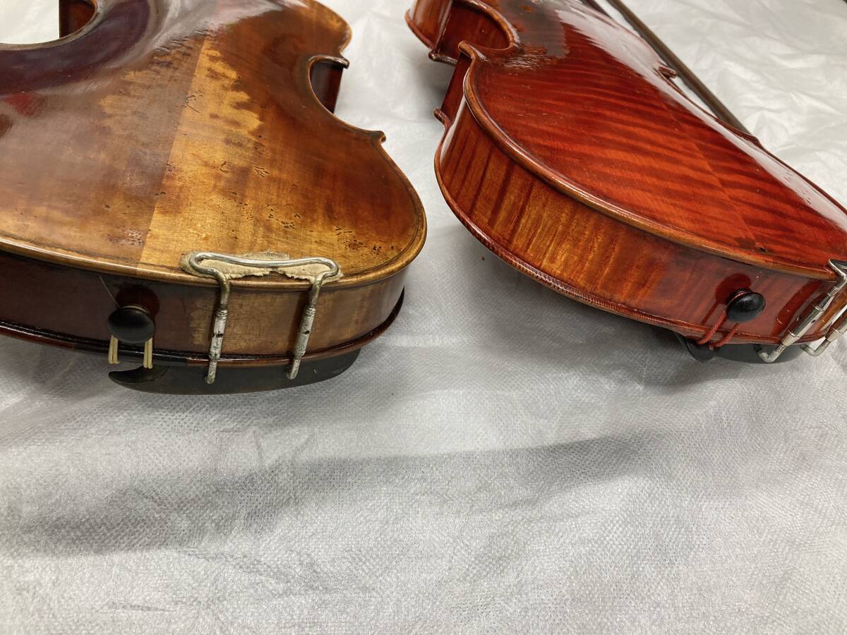 【06】2挺まとめ MASAKICHI SUZUKI NO.34 / SUZUKI Violin Copy of Antonius Stradivarus 1720 Anno 1955 NO8 バイオリン 弦楽器_画像9