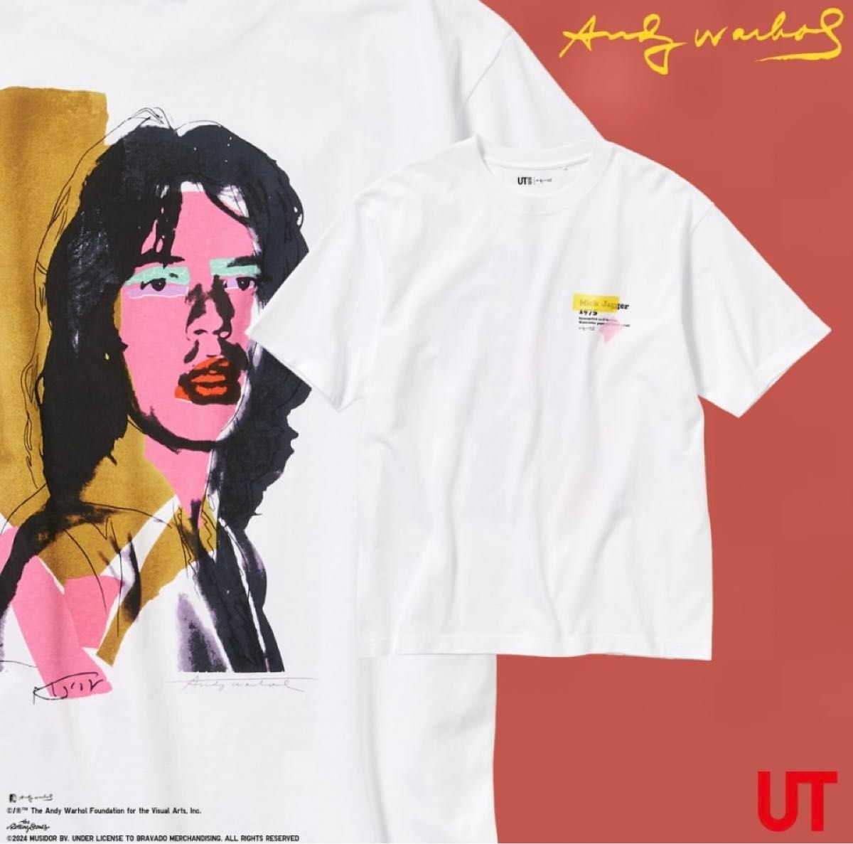 新品ミックジャガー　UT ユニクロ　Tシャツ 半袖 ホワイト