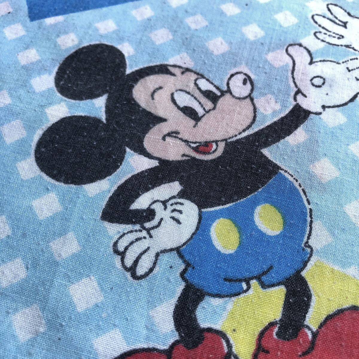 USAヴィンテージ ベッドシーツ Disney ディズニー ミッキー ミニー ドナルド リメイク生地 素材 フラットシーツ アメリカ仕入 総柄 B1997の画像5