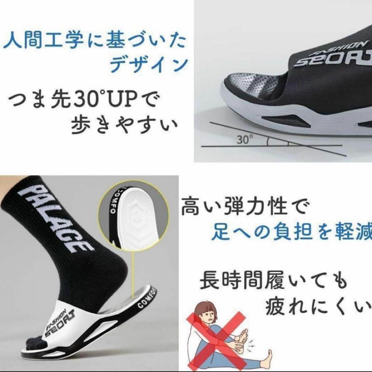 【23-23.5センチ】サンダル　メンズ　レディース　歩きやすい　ブラック黒　スポーツ　メンズ　レディース　ユニセックス