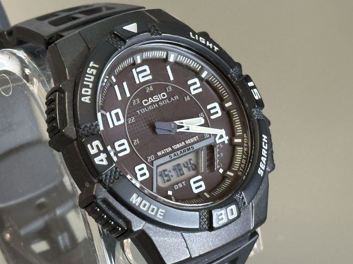 1円〜◆カシオ CASIO スタンダード タフソーラー AQ-S800W アナデジ メンズ腕時計 稼働品_画像3