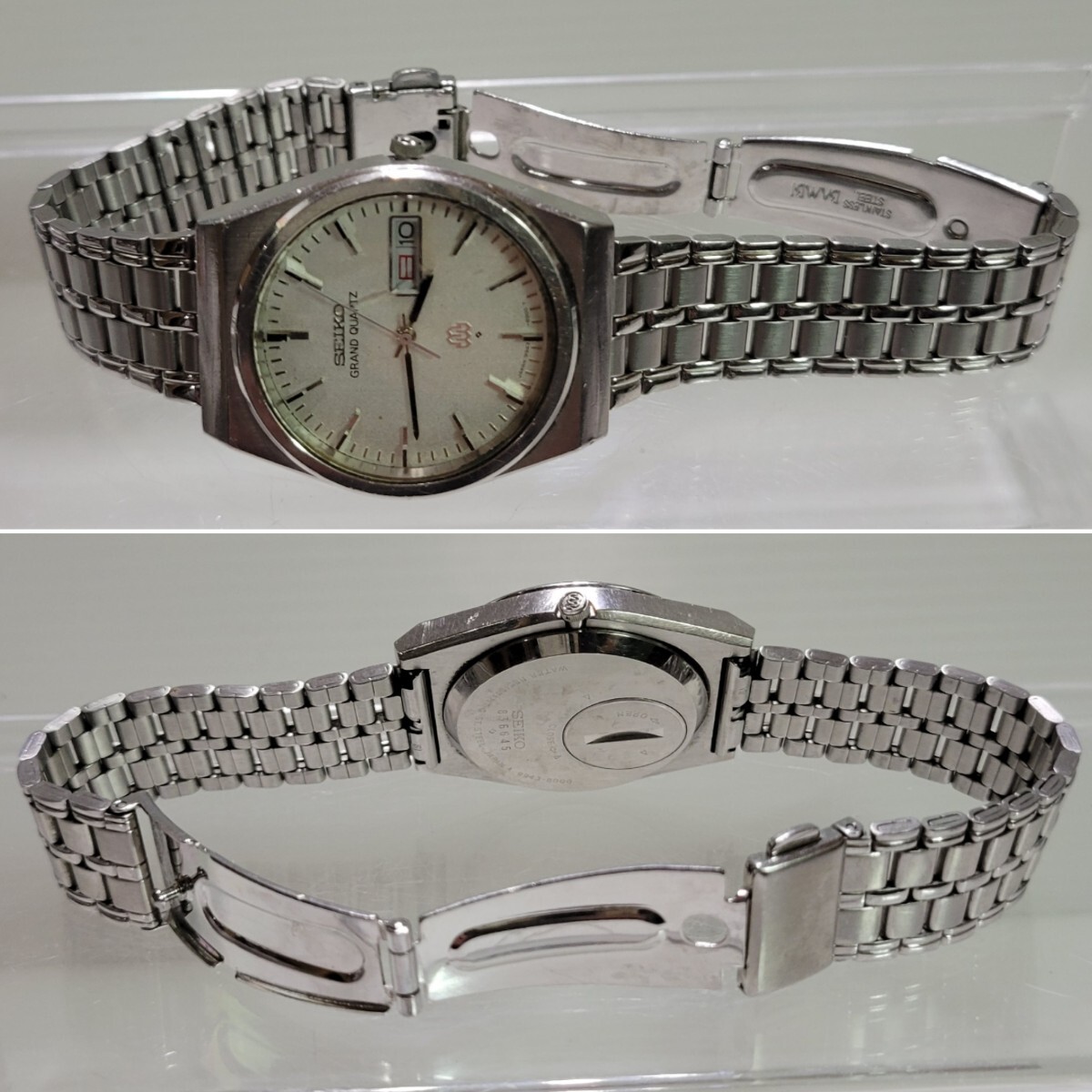 ★ヴィンテージ腕時計★SEIKO セイコー GRAND QUARTZ グランド クォーツ 9943-8000 デイデイト シルバー メンズ 腕時計_画像4