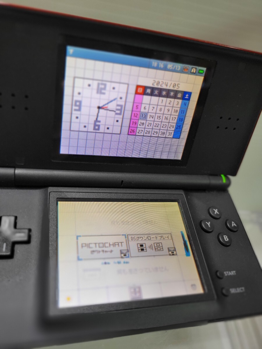 ★ACアダプター付★任天堂 NINTENDO ニンテンドーDS Lite クリムゾン ブラック レッド 本体のみ 動作未確認_画像7