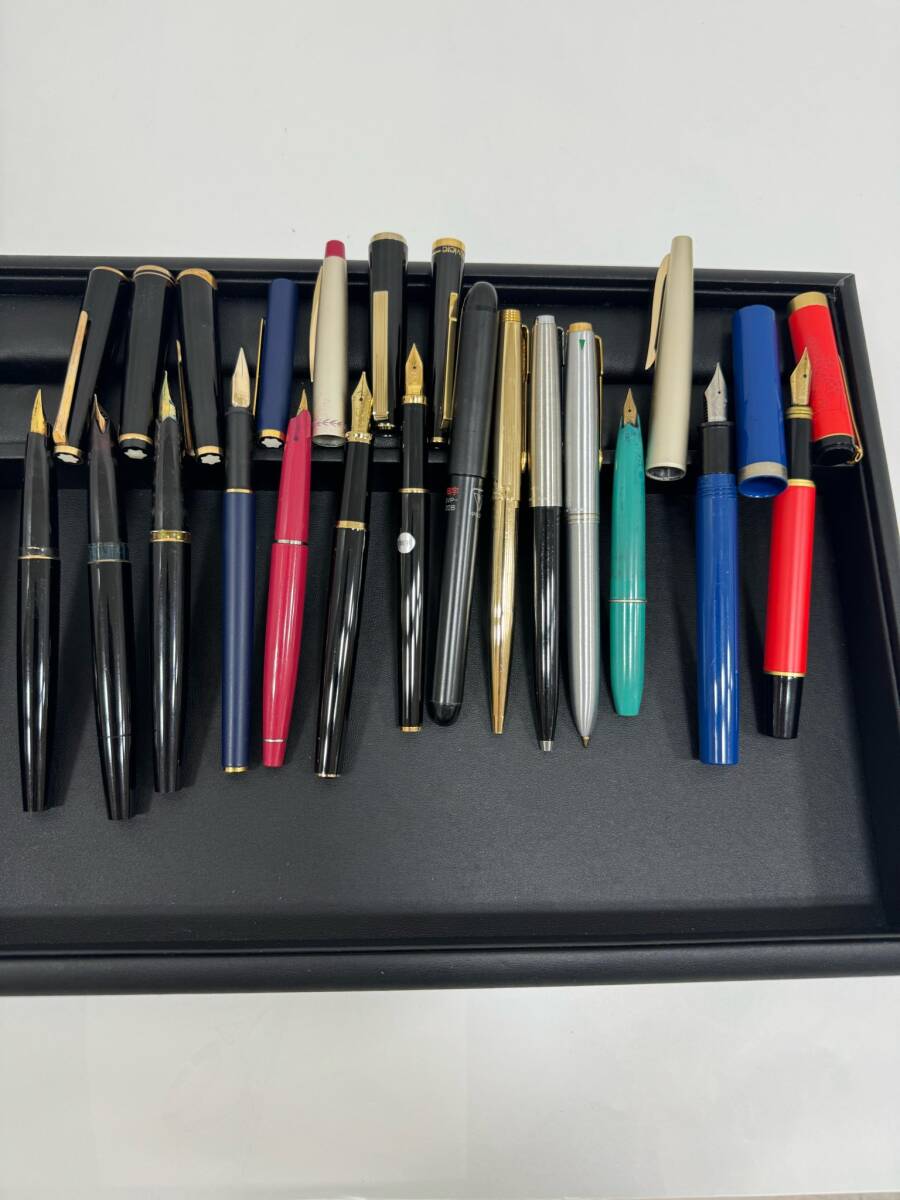 #10933 万年筆・ボールペンおまとめ14本 K18、14K Mont Blanc PILOT PLATINIUM SAILORほか モンブラン パイロット パーカー現状品の画像1