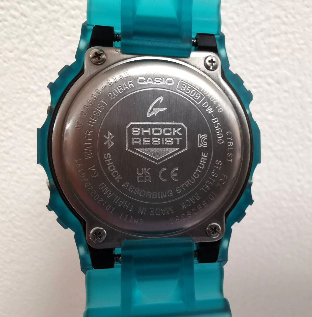 極美品 CASIO G-SHOCK DW-B5600G-2JF クリア ブルー デジタル クオーツ 腕時計■Gショック 箱など付属品ありの画像5