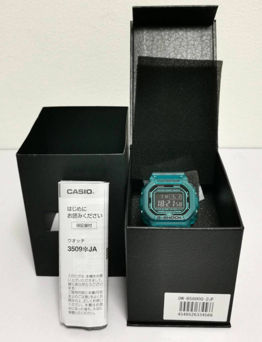 極美品 CASIO G-SHOCK DW-B5600G-2JF クリア ブルー デジタル クオーツ 腕時計■Gショック 箱など付属品ありの画像7