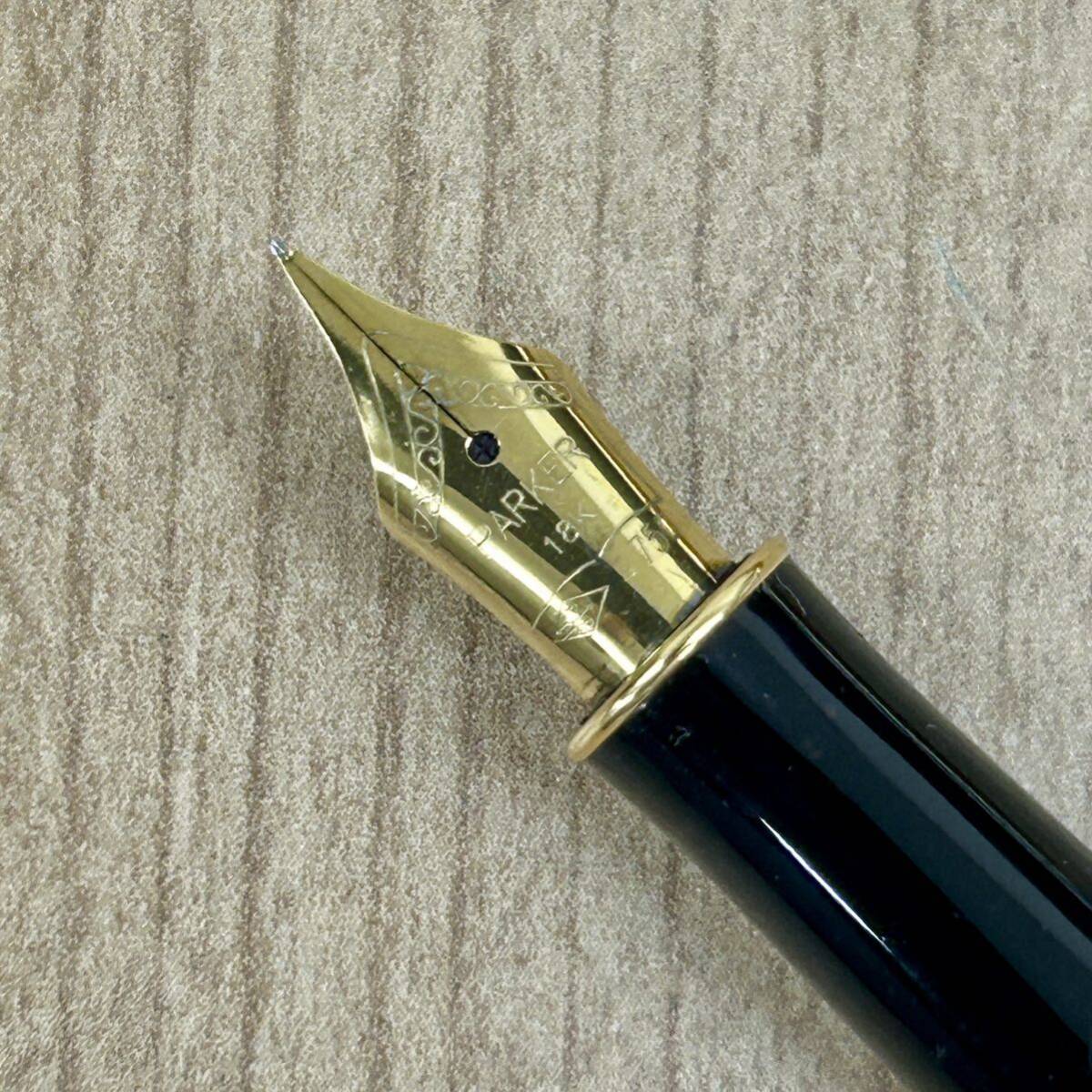 【1円〜】美品PARKER パーカー 万年筆 ペン先 18K 750 刻印 ケース有り 筆記用具 文房具 管:0515_画像4