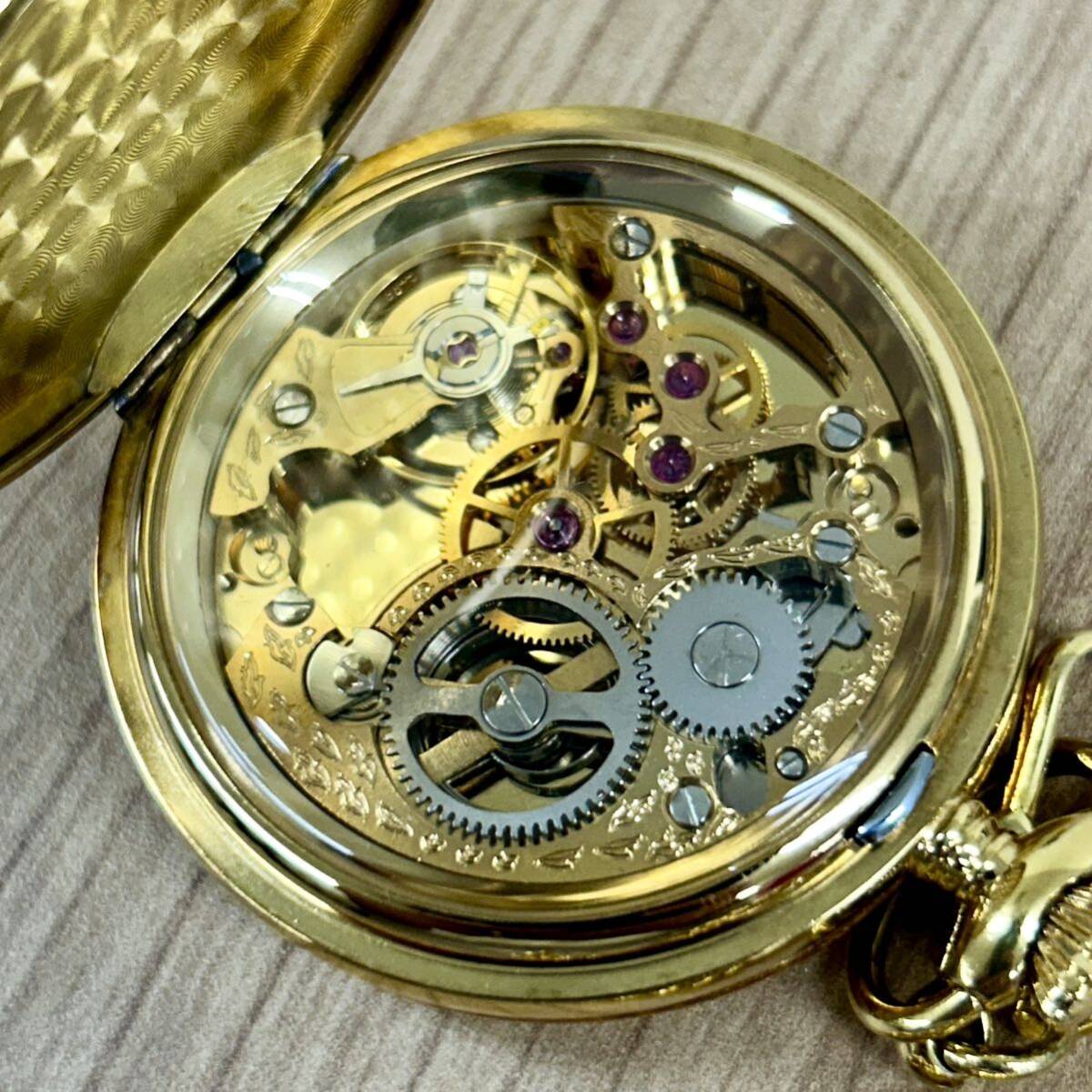 [1 иен ~]EDOX карманные часы Ed ks Gold цвет small second smoseko механический завод коробка * оригинальный цепь есть работа товар труба :0515